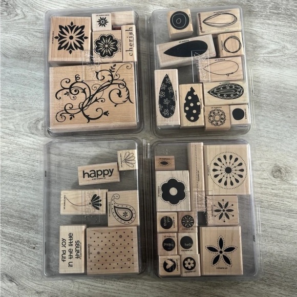 4 sets retired Stampin' Up! Rubber Stamps - Picture 1 of 3